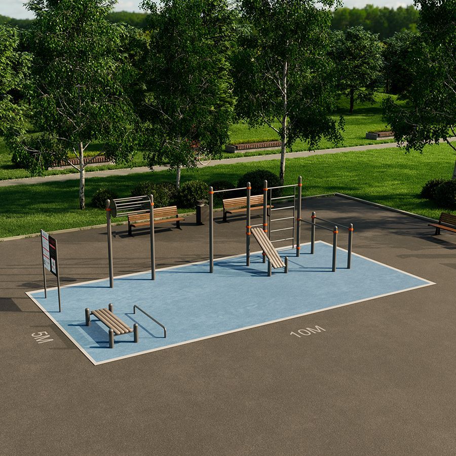 Типовая воркаут площадка НП-1 (50 кв.м)