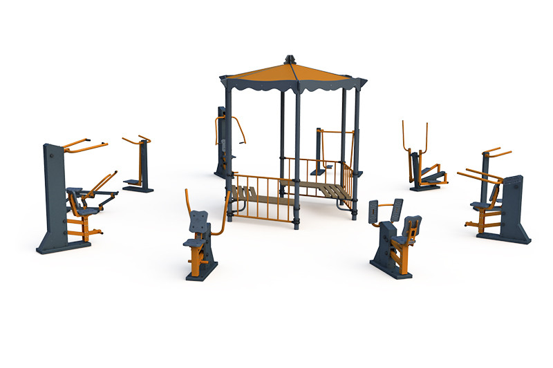 Тренажерная беседка и 10 тренажеров (в составе тренажеры ТР-1.61-1.70; ТР- 2.08) ТРК-1.4