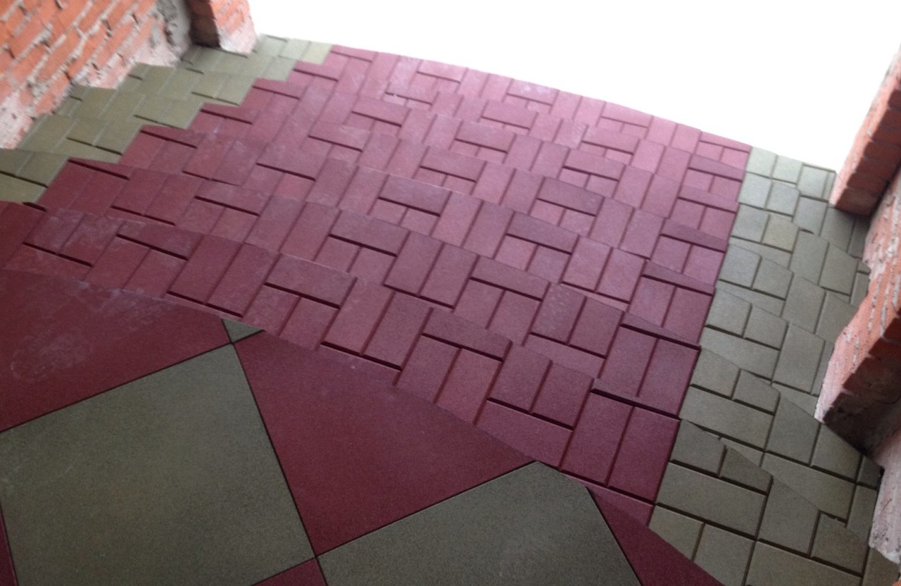 Резиновая брусчатка "Кирпич" 40 мм
