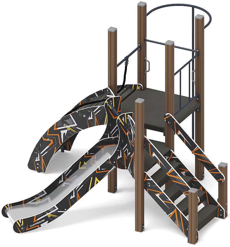 Спорт (Техно-оранжевый) - ДИК 1.06.01-02 - Игровой комплекс H=900