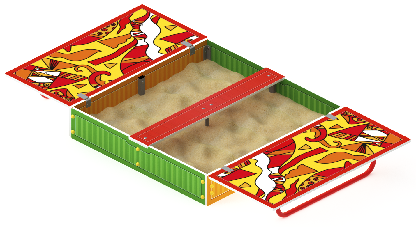 Песочница с крышкой средняя (Рыбы) - ИО 5.01.11-04