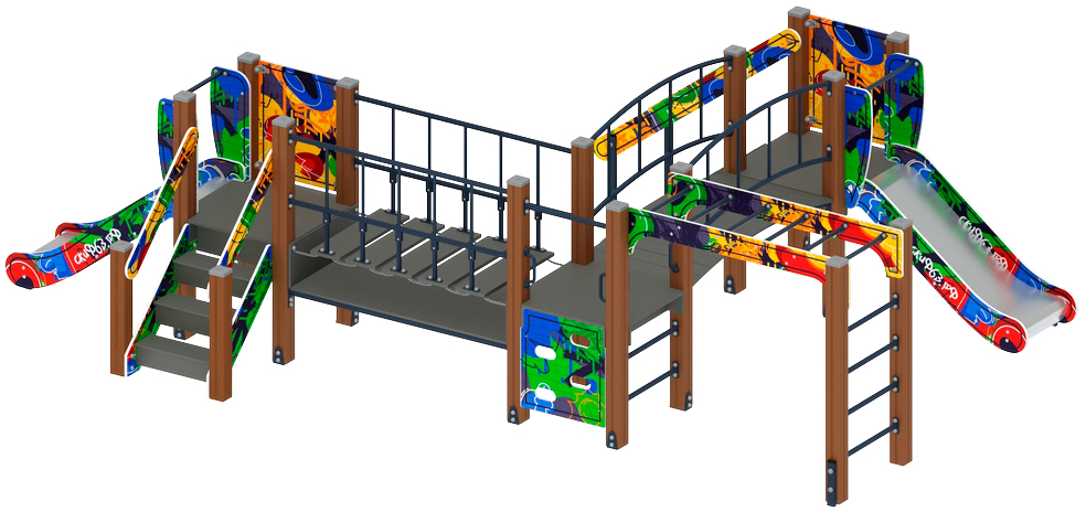 Карапуз (Граффити) - ДИК 1.001.08-03 - Игровой комплекс Н=750