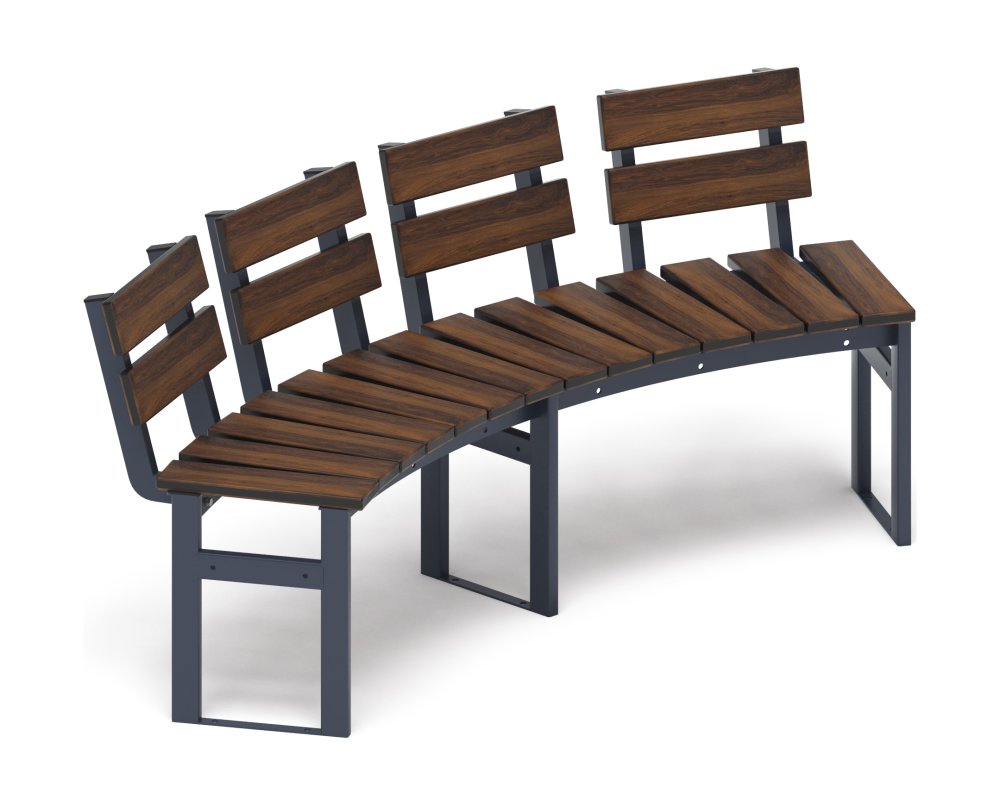 Модульная скамья радиальная (темный дуб) МФ 42.01.18
