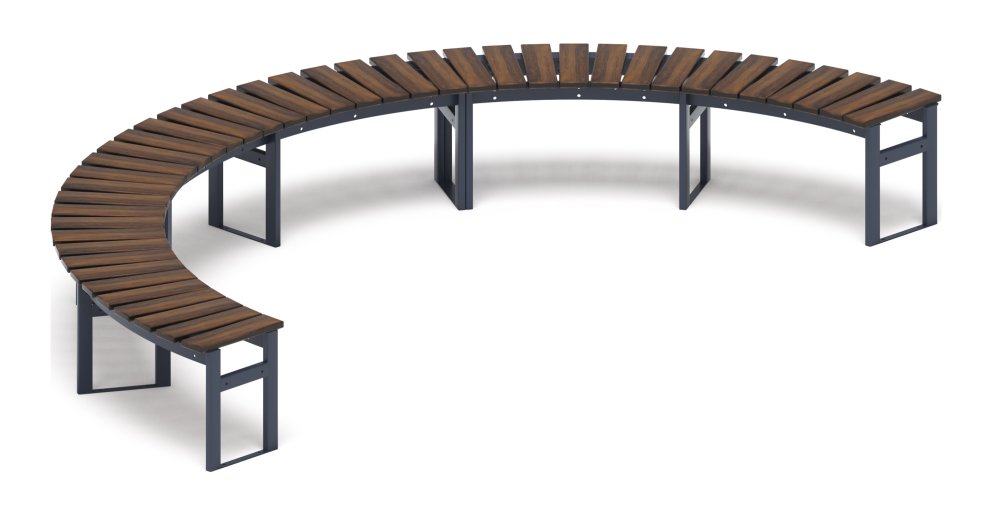 Модульная скамья радиальная (темный дуб) МФ 42.01.24
