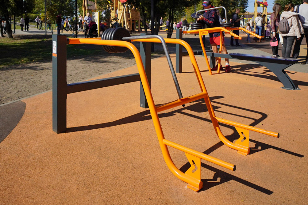 Силовой тренажёр "Становая тяга" с блинами ТР-4.02