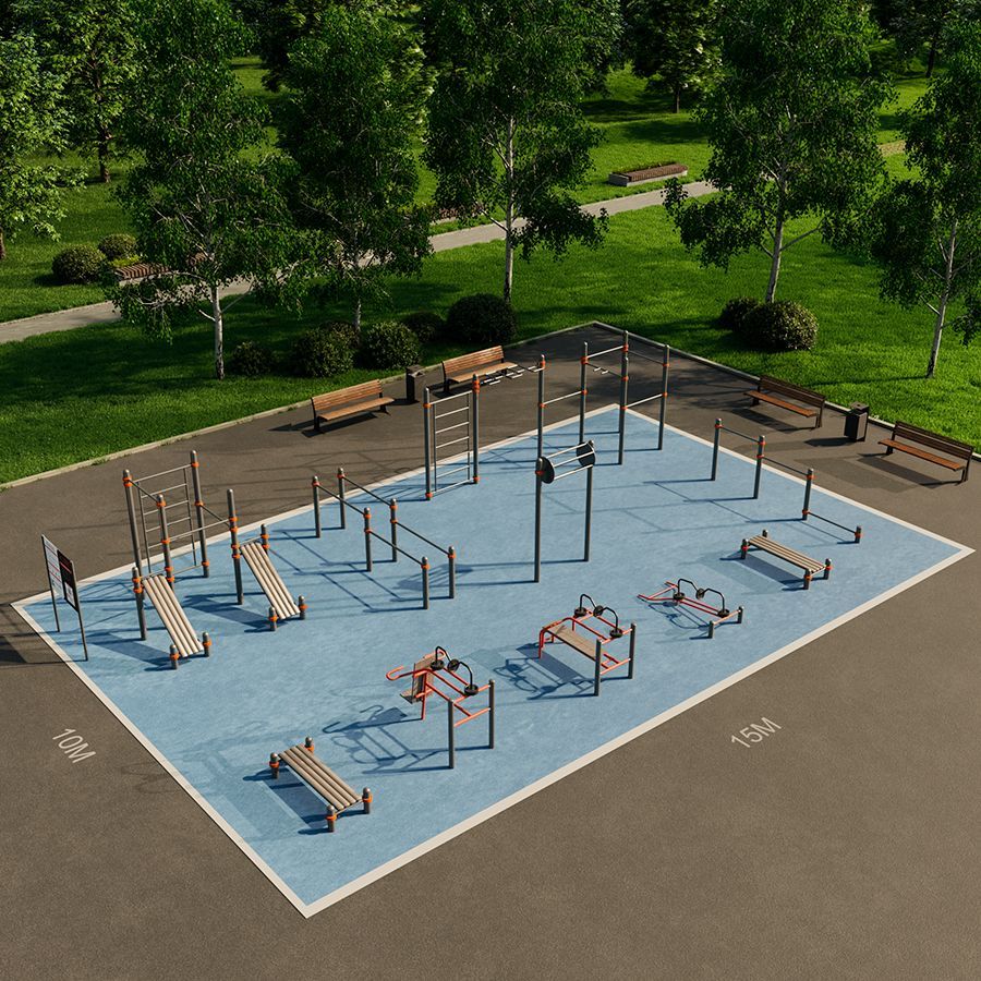Типовая воркаут площадка НП-3 (150 кв.м)