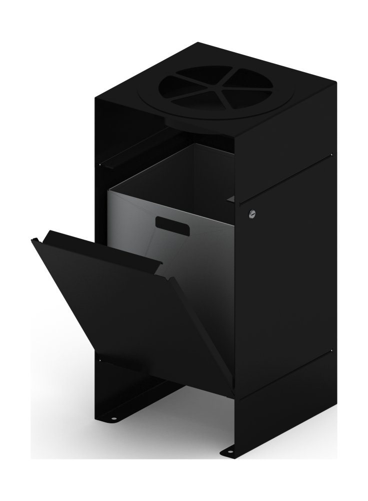 Урна парковая с пепельницей (черная) - МФ 50.02.05-01  (под анкера)