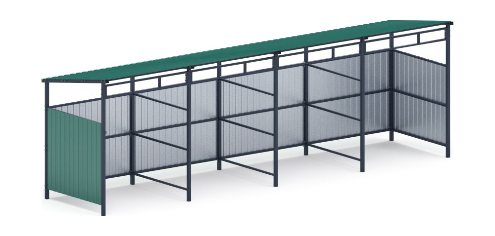 Навес контейнерной площадки для мусора (4 секции) МФ 55.02.03.4-01