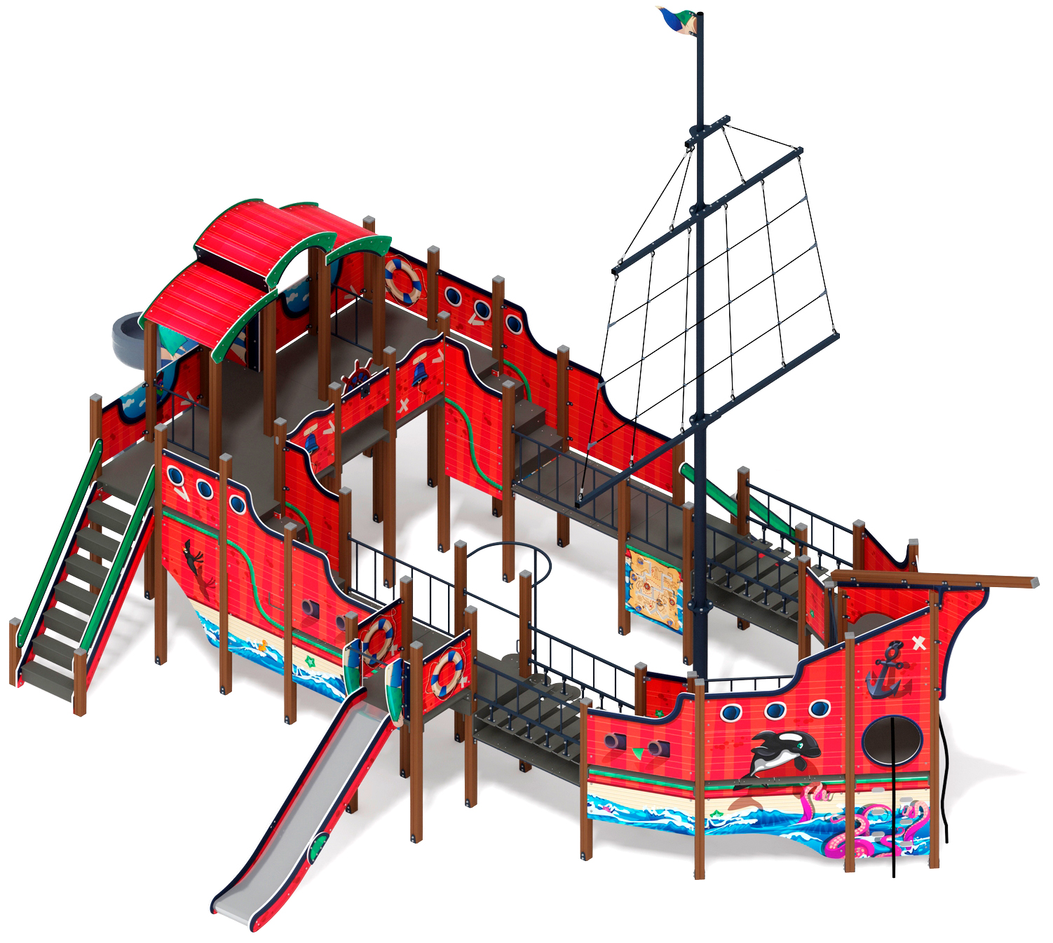 Фрегат (Мульт) (винтовой скат) горка Н 1500 горка Н 2000 ДИК 2.03.3.04-10