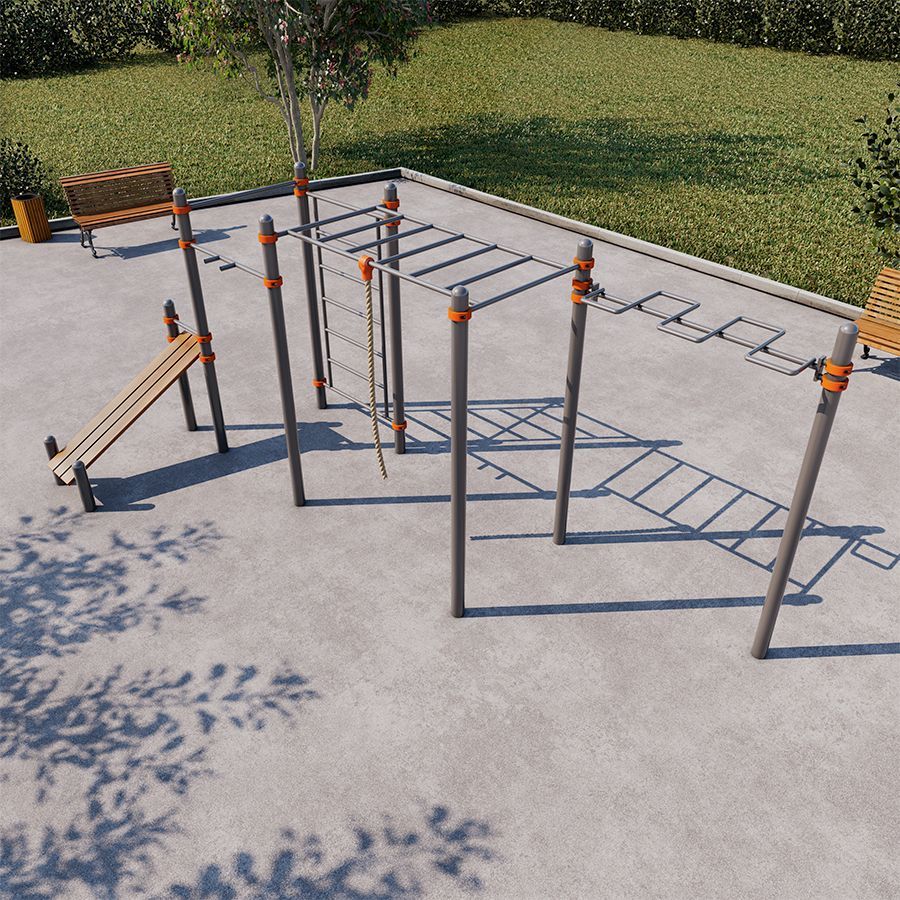 Спортивный воркаут комплекс СВС-34-М (с канатом)