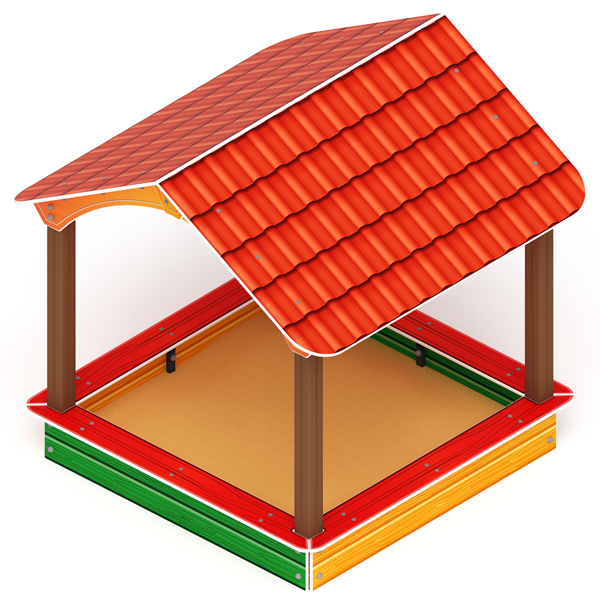 Песочный дворик с навесом Домик - ИО 6.01.02