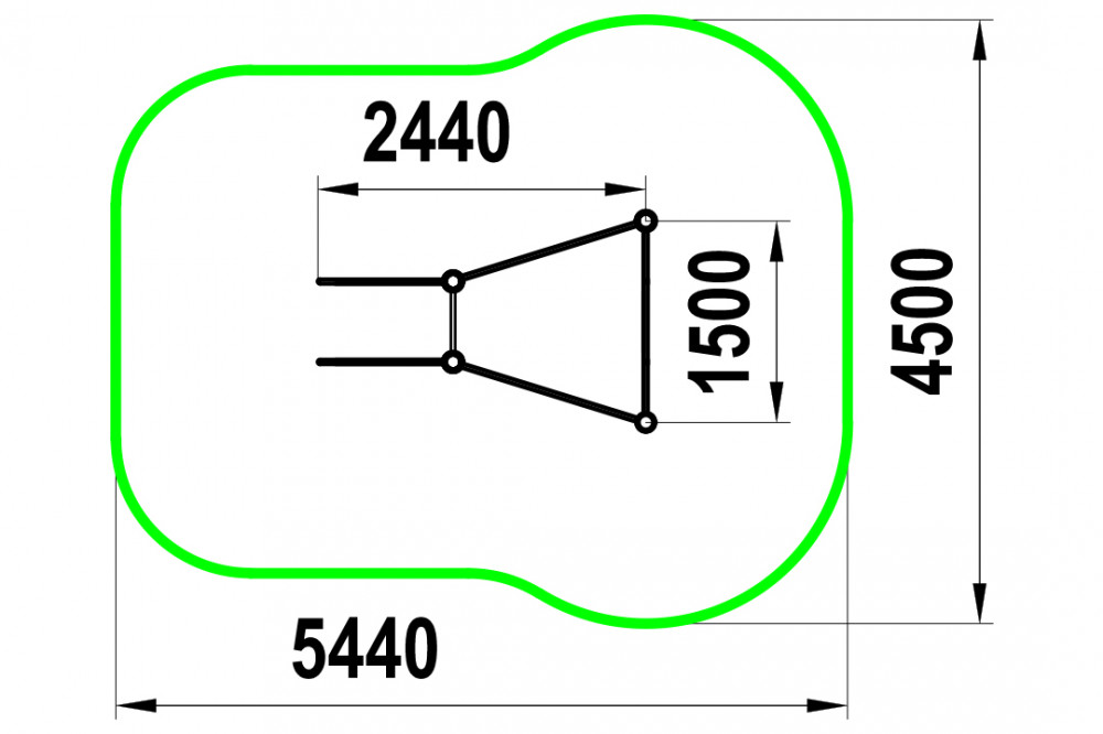 Два турника классического хвата, шведская стенка, брусья W-02-013