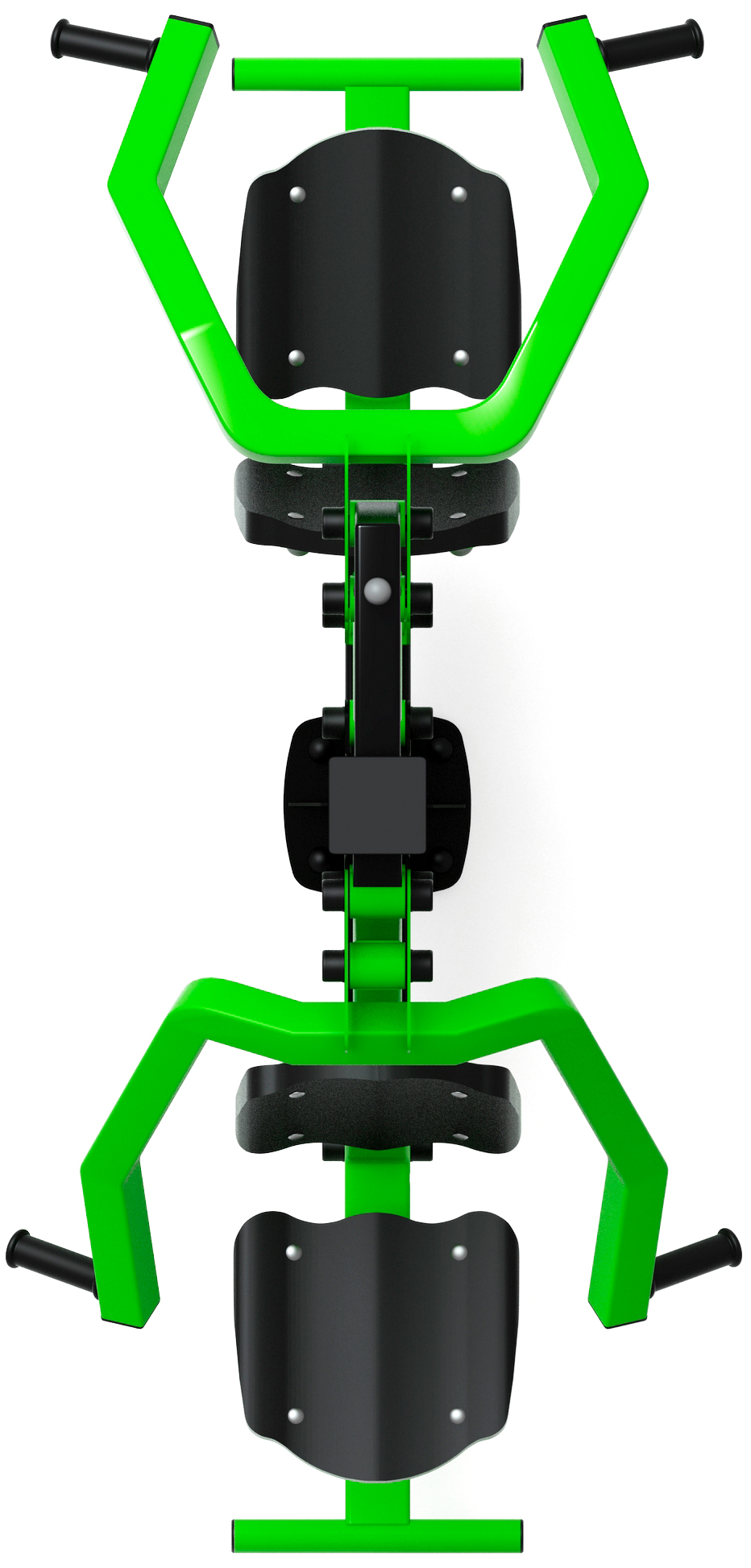 Тяга верхняя + жим от груди (зеленый) - Уличный тренажер двойной - СТ 027-12