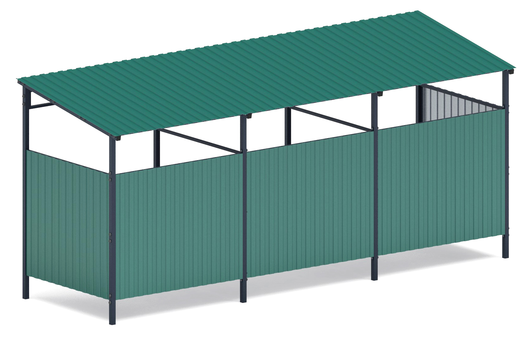 Навес контейнерной площадки для мусора (3 секции) МФ 55.02.03.3-01