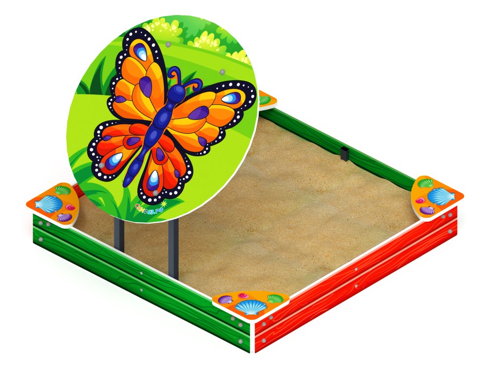 Песочница средняя с навесом Бабочка (Ракушки) - ИО 5.01.09-02