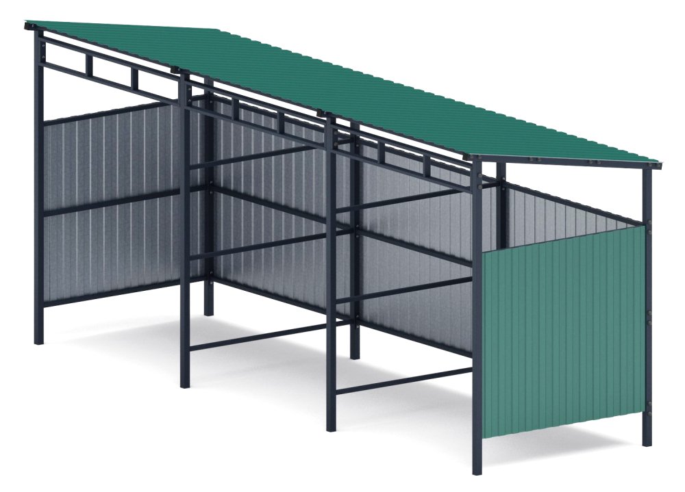 Навес контейнерной площадки для мусора (3 секции) МФ 55.02.03.3-01