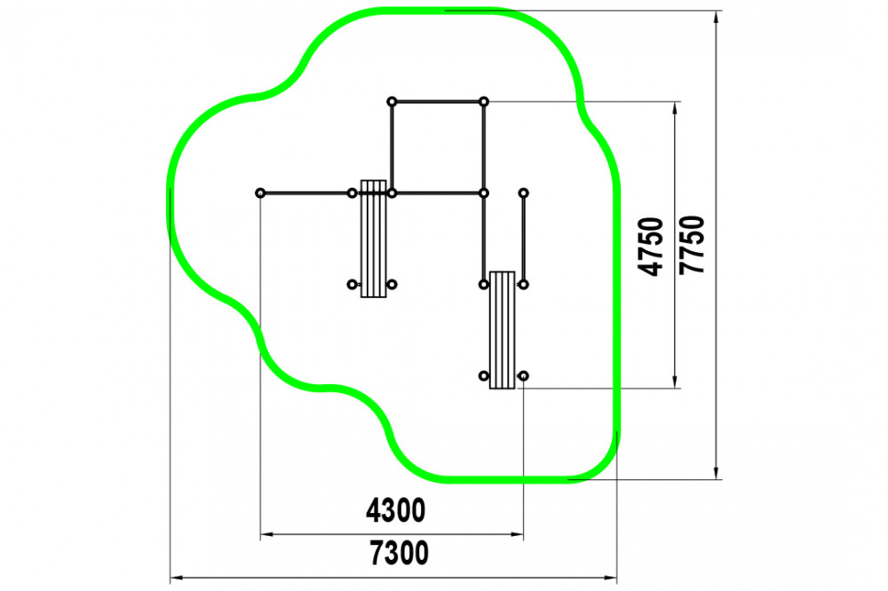 Наклонные брусья, турники W-07.008