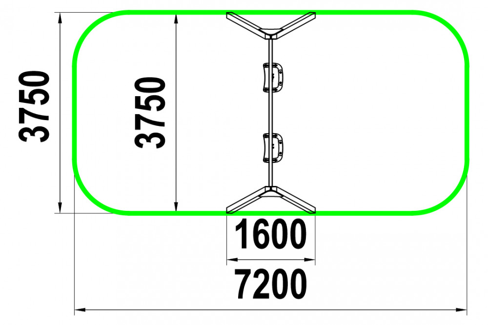 Качели на цепочках двойные (брус) КАЧ-1.9