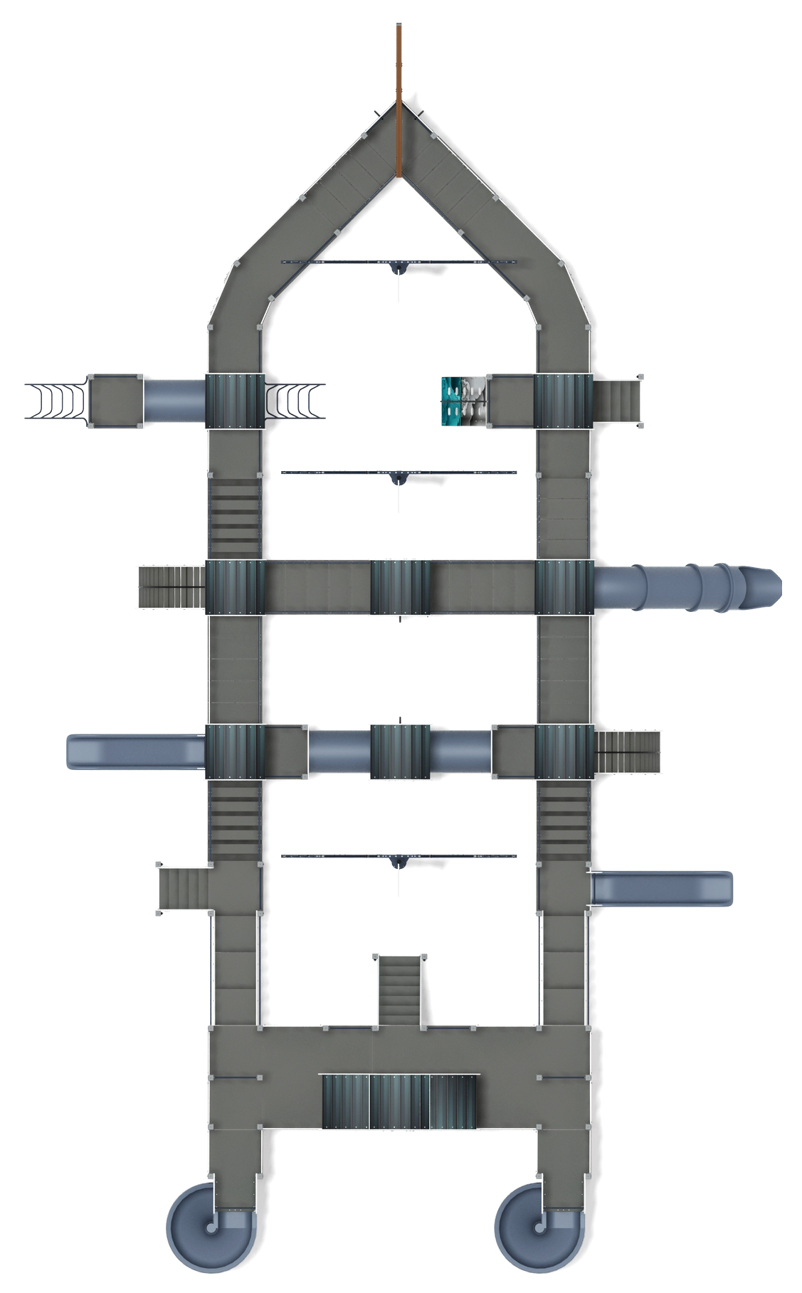 Баркентина (Лагуна) - ДИК 2.03.3.06-12 - Игровой комплекс (Винтовой скат) H=1200, Н=1500, Н=2000