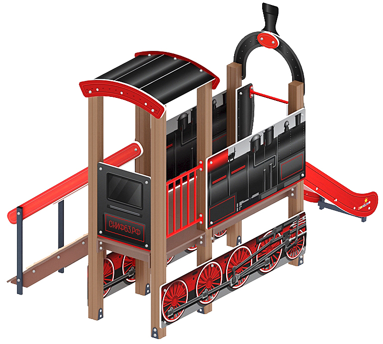 Паровозик (черный) мини - ДИК 1.03.5.01-10 - Игровой комплекс H=750
