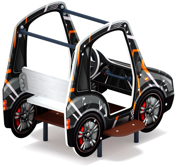 Машинка (черная) - Беседка машинка средняя - МФ 10.03.01-05