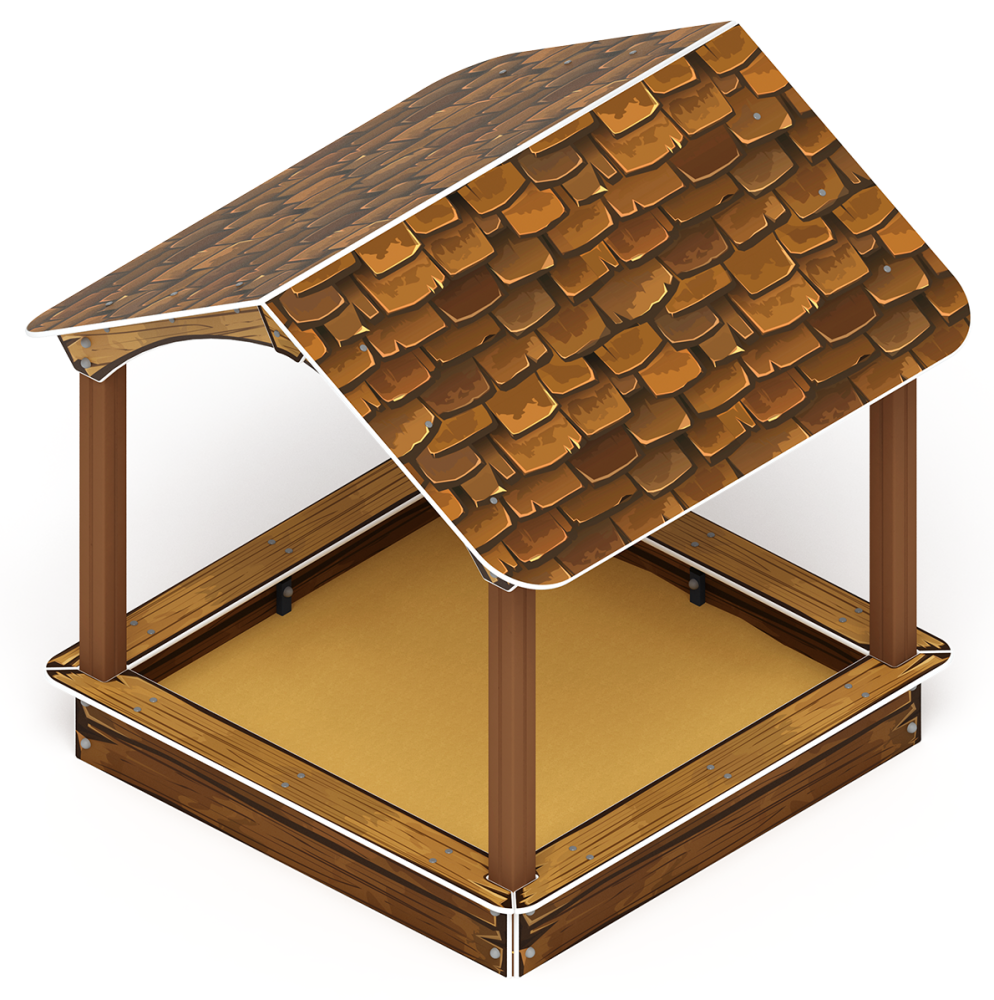 Песочный дворик с навесом Домик (Коричневый) - ИО 6.01.02-01