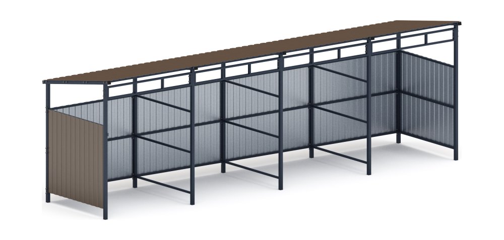 Навес контейнерной площадки для мусора (4 секции) МФ 55.02.03.4-02