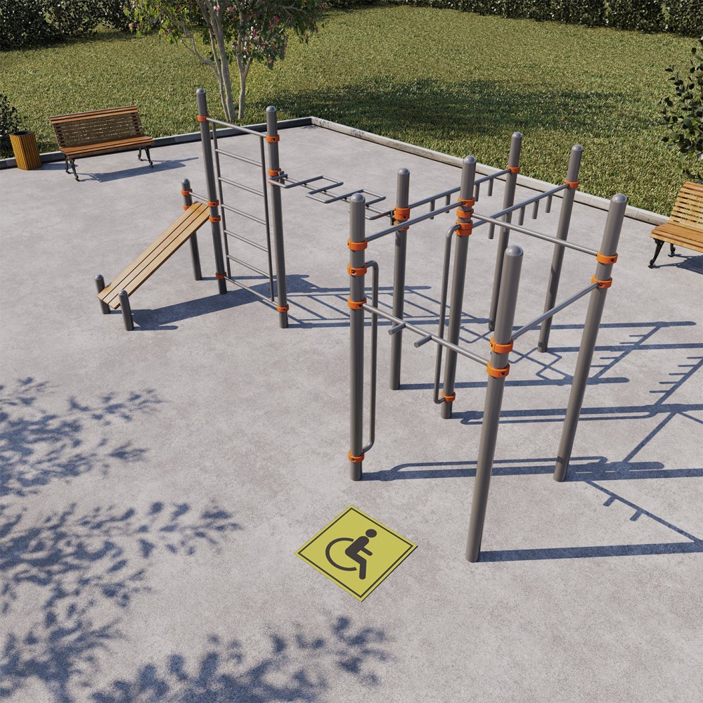 Спортивный комплекс, адаптированный для инвалидов-колясочников СВС-126-М