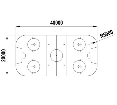 Хоккейная коробка R-5м. защитная сетка Н-1500мм за воротами ХОК-1.3