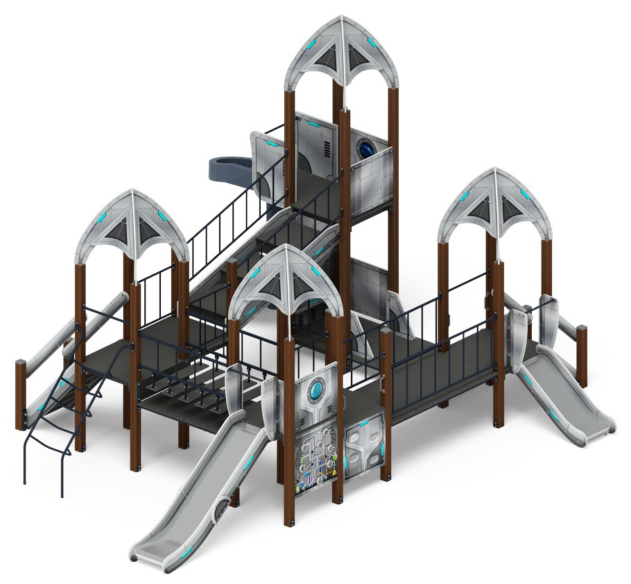 Космопорт (Серый) - ДИК 2.14.02-01 - Игровой комплекс H=750 H=1200 H=2000