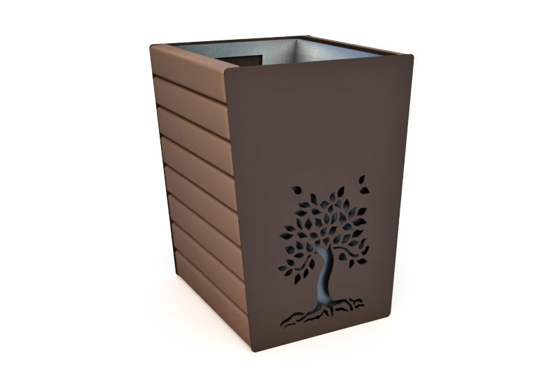 Урна с фигурной резкой "Сквер" со вставкой У-1.9