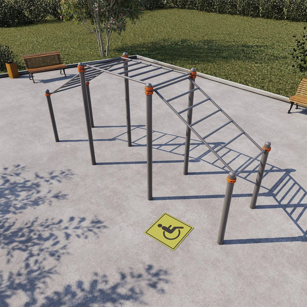 Рукоход трехуровневый, адаптированный для инвалидов-колясочников СВС-134