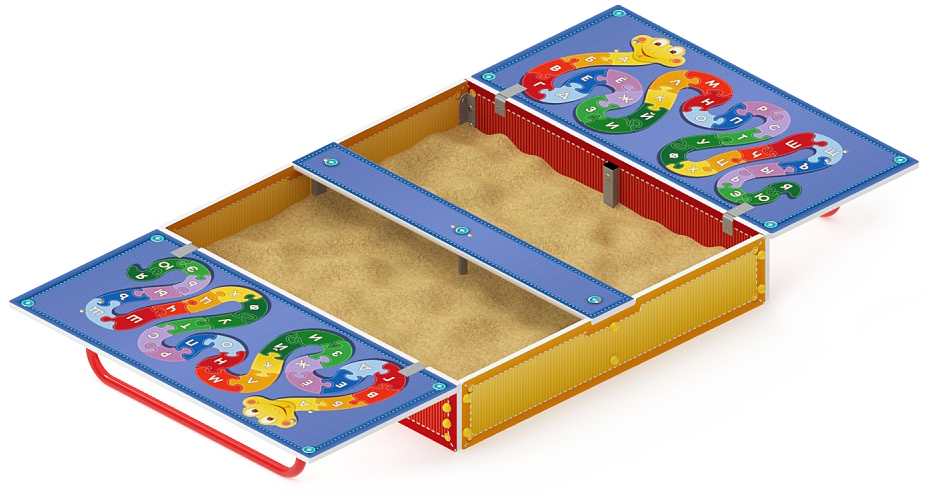 Песочница с крышкой средняя (Азбука) - ИО 5.01.11-01