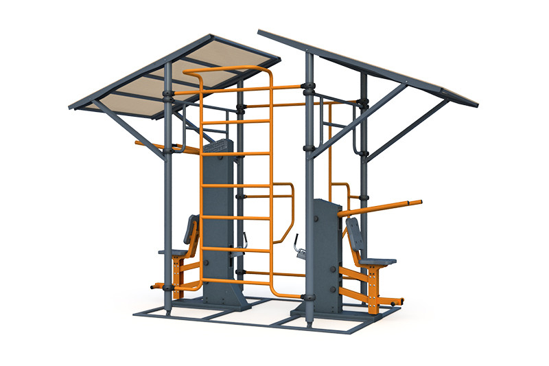 Тренажерная беседка на 2 тренажера (в составе ТР-1.62.1, ТР-1.72.1 с изменяемой нагрузкой) ТРК-1.11