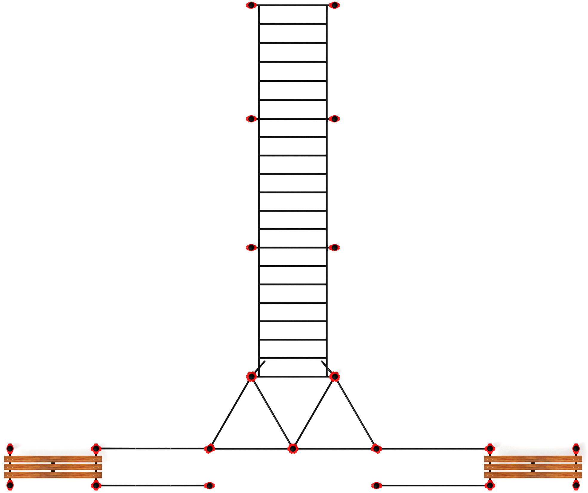 Воркаут ЛОВ 108 красный ВТ 102.25-01