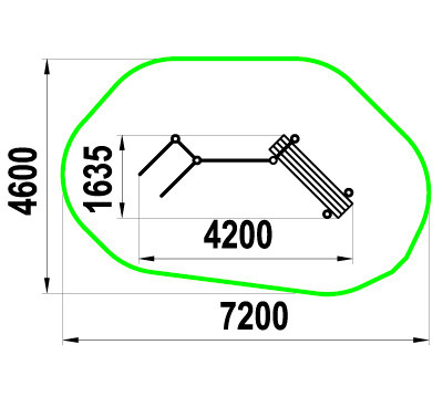 Турник с брусьями и лавкой для преса W-01-007