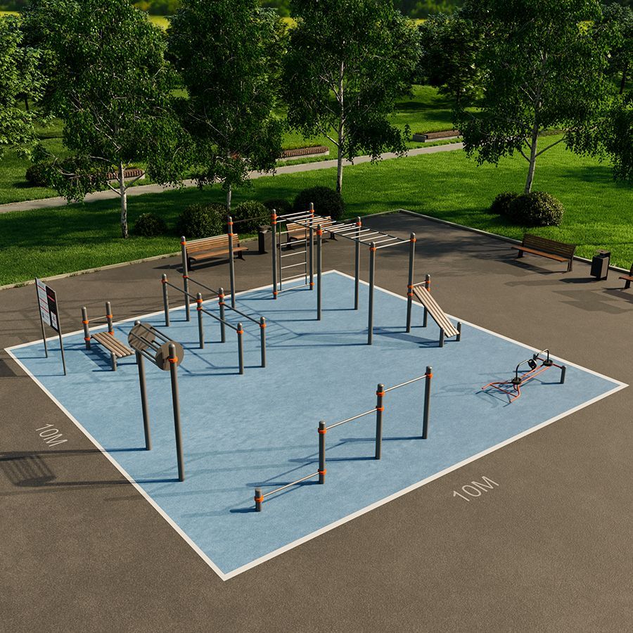 Типовая воркаут площадка НП-2 (100 кв.м)