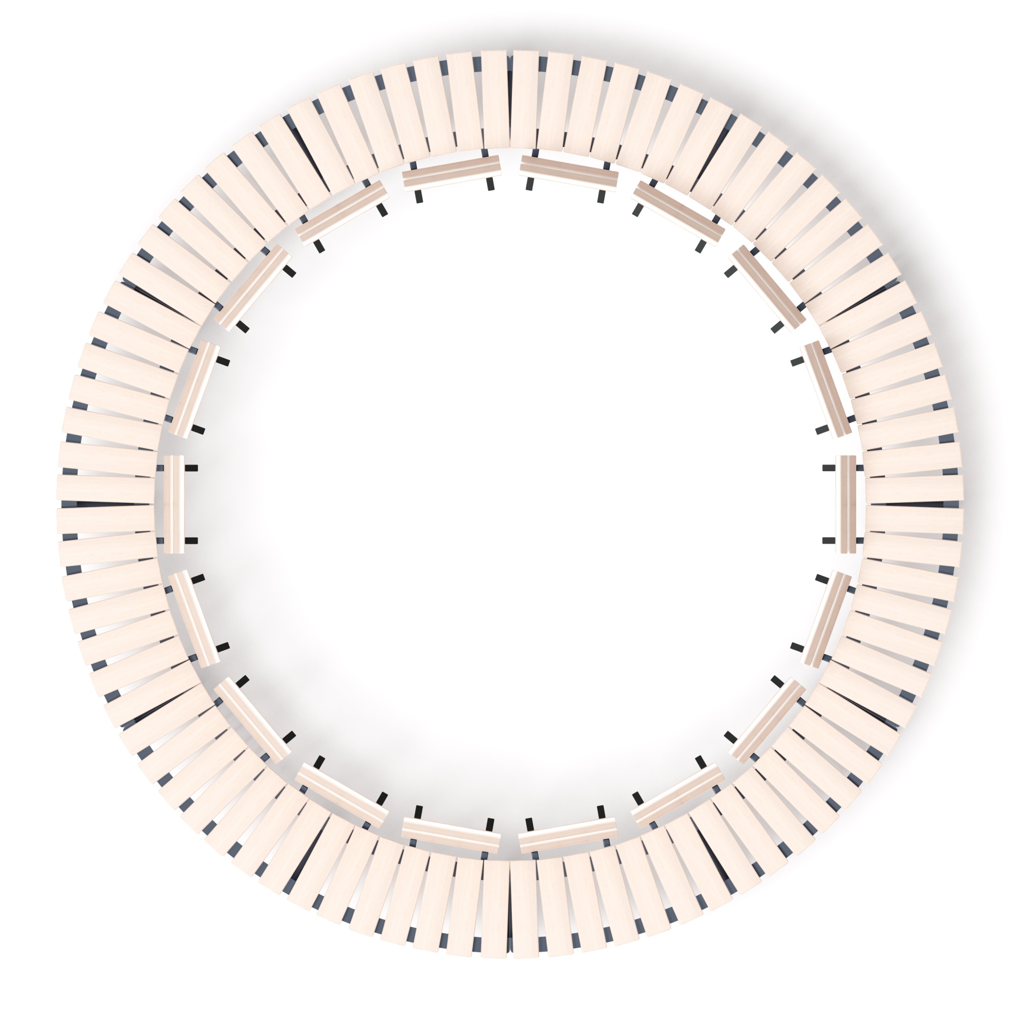 Модульная скамья радиальная (беленый дуб) МФ 42.01.27-01