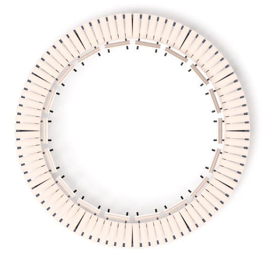 Модульная скамья радиальная (беленый дуб) МФ 42.01.27-01