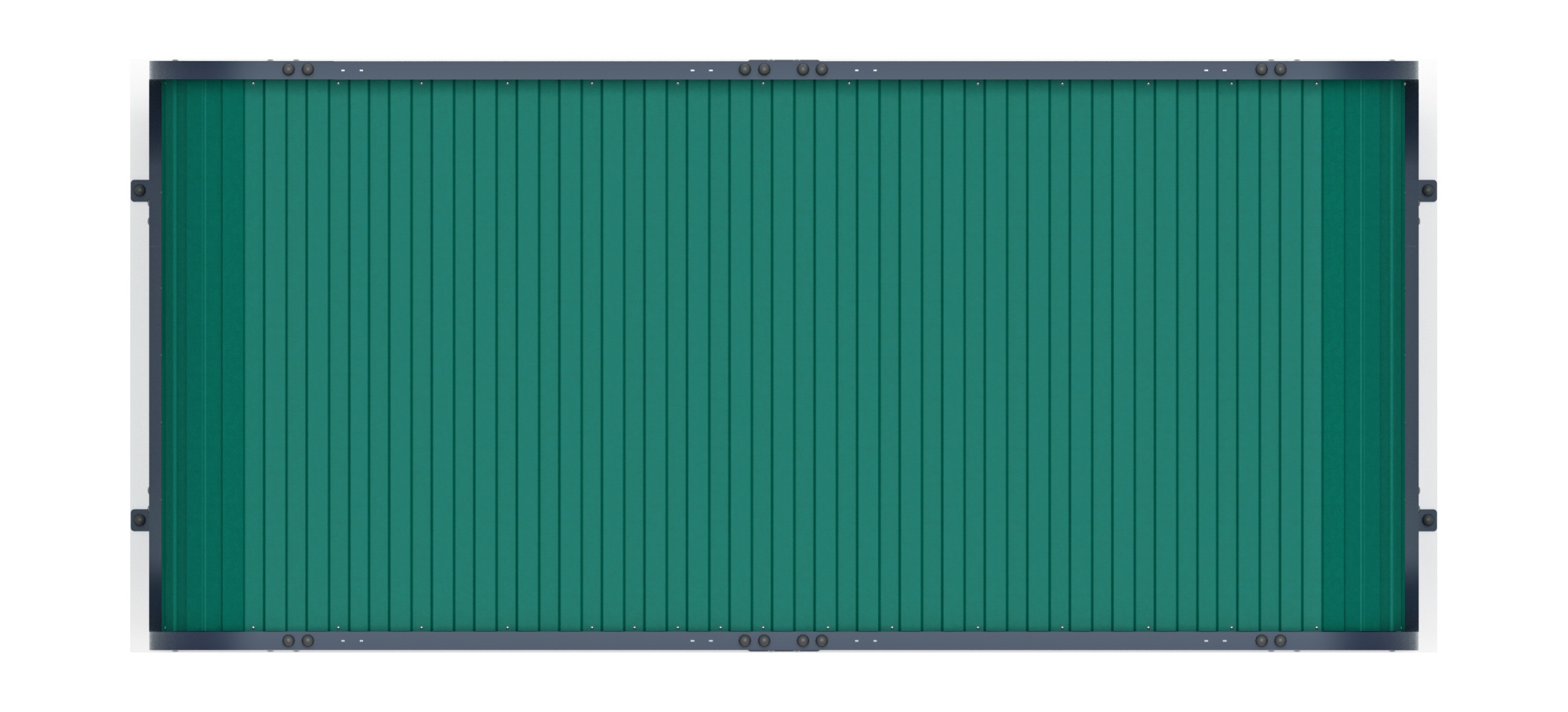 Навес контейнерной площадки для мусора (зеленый) (2 секции) (под анкера) МФ 55.01.02-01