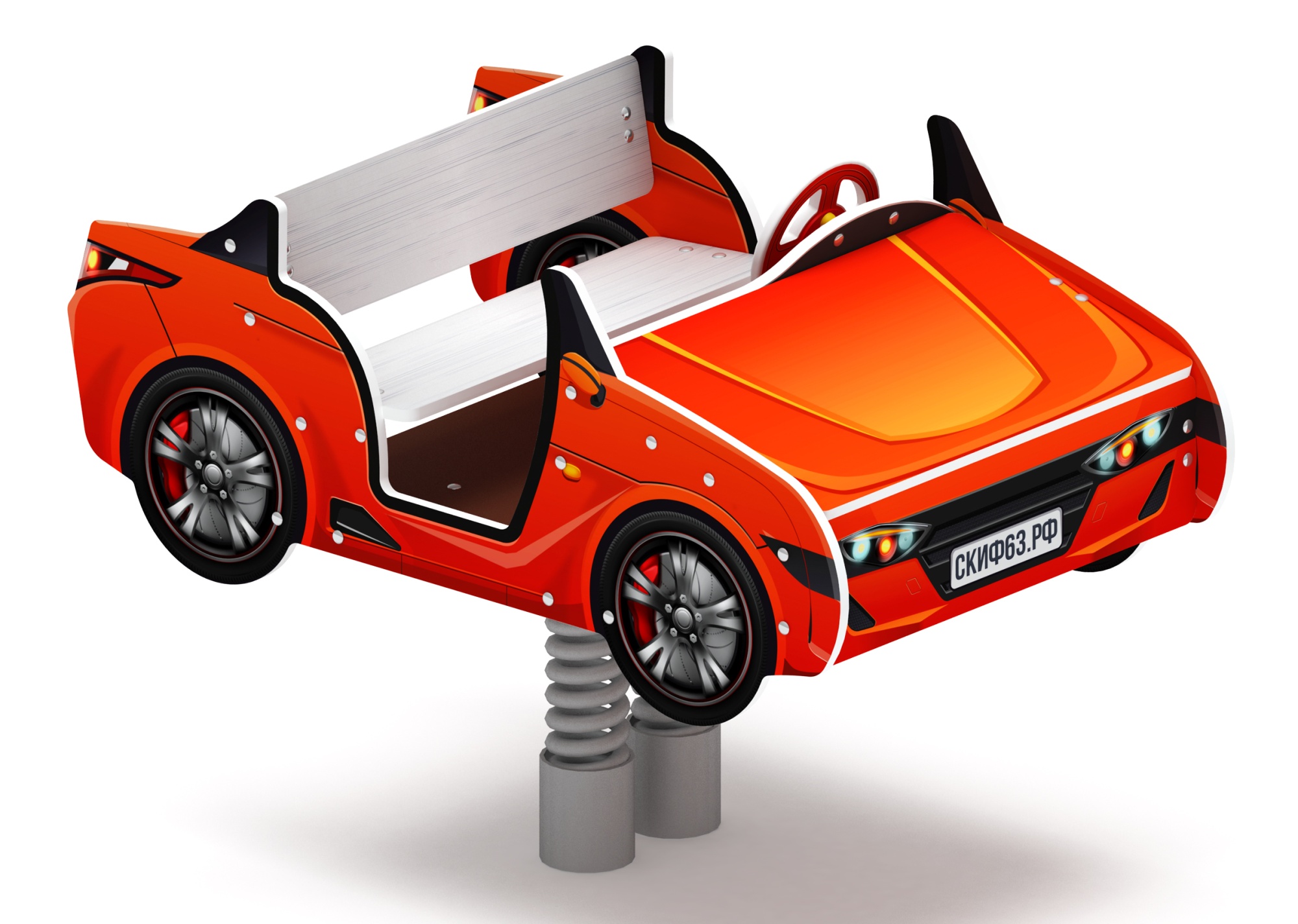 Кабриолет - Качалка на пружине двухместная машинка - ИО 23.03.02-01