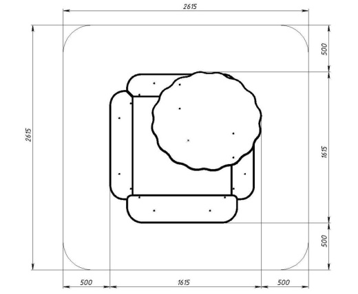 Песочница с навесом Ромашка (Пастель) - ИО 5.01.16-01