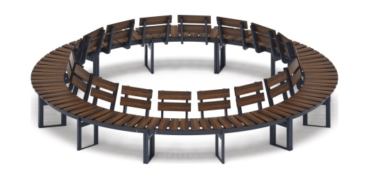 Модульная скамья радиальная (темный дуб) МФ 42.01.27