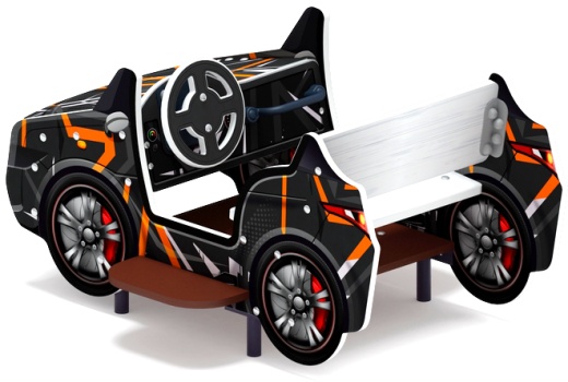 Кабриолет (черный) - Беседка машинка средняя - МФ 10.03.02-05