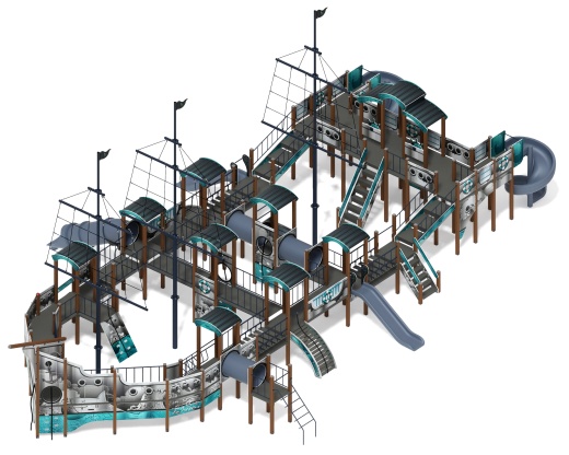 Баркентина (Лагуна) - ДИК 2.03.3.06-12 - Игровой комплекс (Винтовой скат) H=1200, Н=1500, Н=2000
