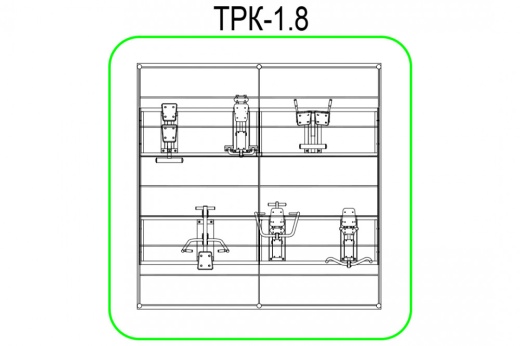 Тренажерная беседка из 6 тренажеров на раме (в составе тренажеры ТР-1.63, ТР-1.67, ТР-1.72, ТР-1.74, ТР-2.01, ТР-2.02) ТРК-1.8