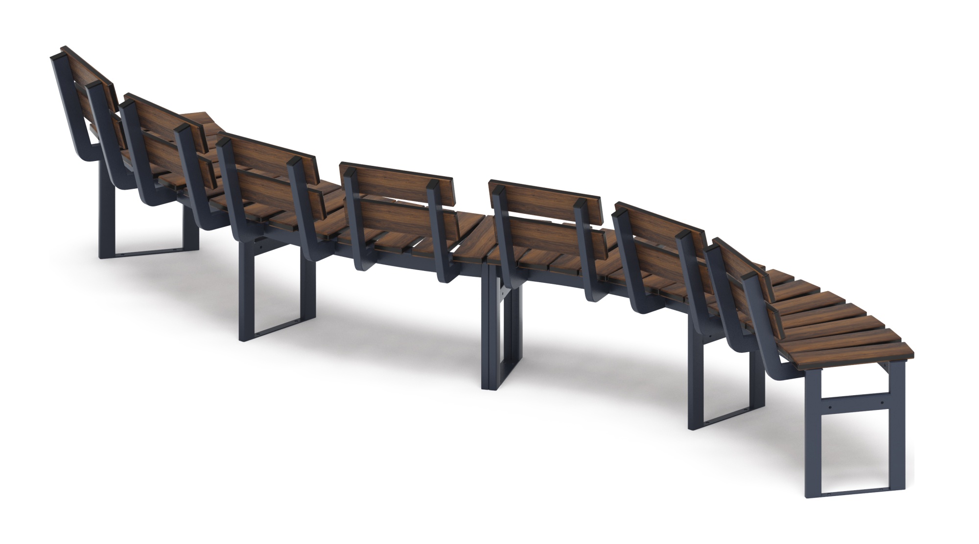 Модульная скамья радиальная (темный дуб) МФ 42.01.21