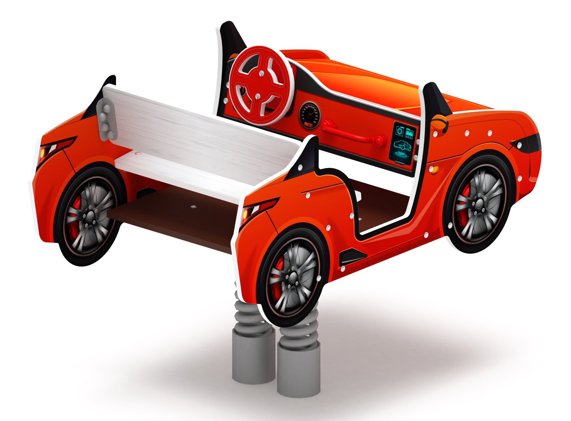 Кабриолет - Качалка на пружине двухместная машинка - ИО 23.03.02-01