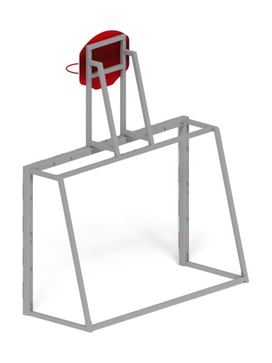 Ворота мини футбольные с баскетбольным щитом (красные) (с креплением сетки) - СО 2.60.05-02