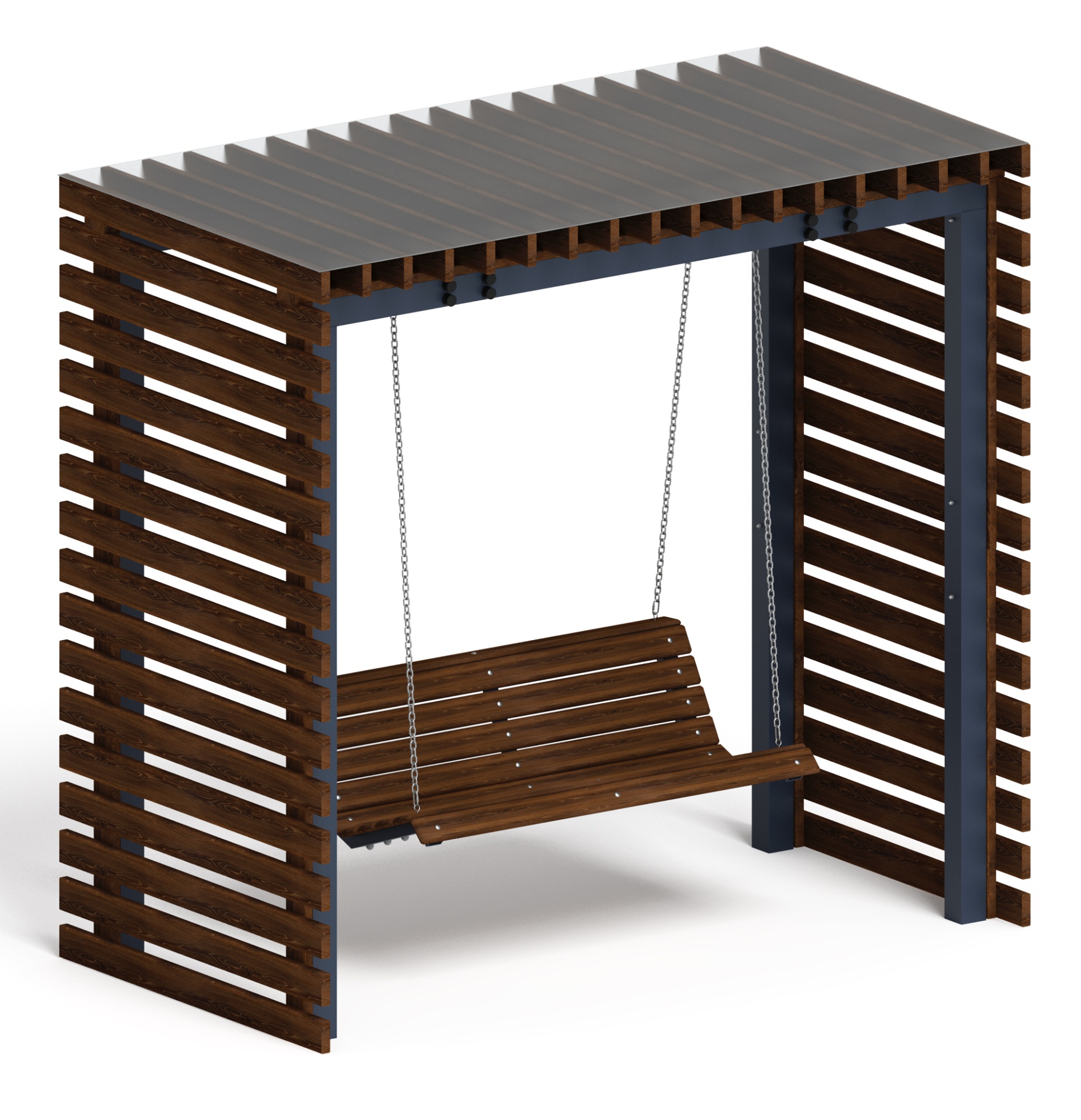 Пергола с качелями - МФ 78.01.02 /с поликарбонатом/